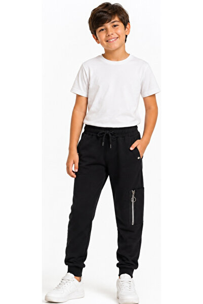 İrem Çocuk Giyim Boy's / Girl's Zipper Detailed Pocket Waist Ankle Elastic Bl...