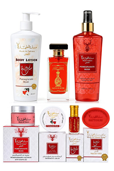 MUSK AL TAHARA Nar Misk Seti Sabun Misk Vücut Spreyi Deodorant Krem Vücut Los...