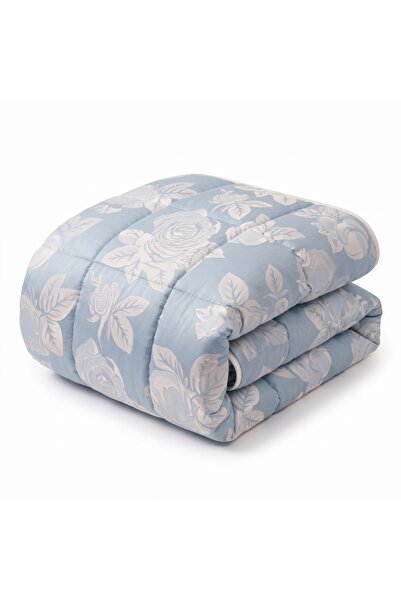 Boema Home Deco Pilota de iarna cu puf si pana de gasca, 180 x 200 cm, Albast...