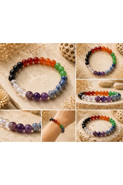 VİALUNA Brățară Chakra din Pietre Naturale – 8 mm