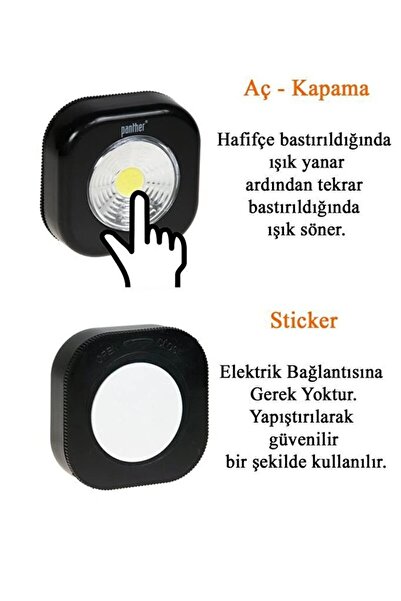 Kenpool Kablosuz Spot Dokunmatik Lamba 1 Adet SİYAH