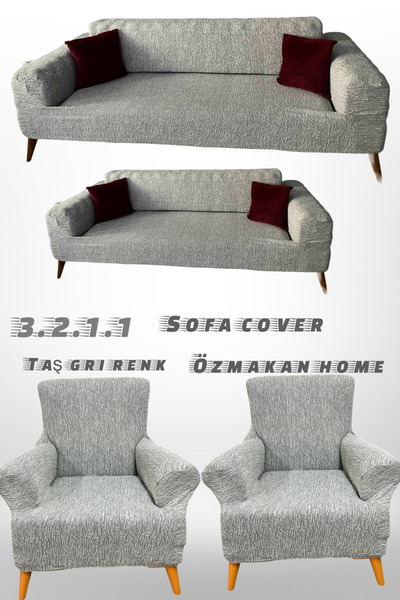 ÖZMAKAN Set huse de canapea Jacquard, husă de canapea 3+2+1+1 cu lăcătușerie,...