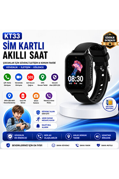 ROXİVA Wonlex SIM Kartlı Android Akıllı Çocuk Saati WhatsAp GPS Görüntülü Kon...