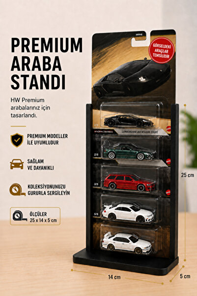 3Devat HW & Diecast Premium Araba Standı 5li - Masaüstü Diecast Sergileme Kol...