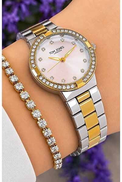 Tom Jones London Original 2 Year Warranty Women's Wristwatch Gold Silver Colo...