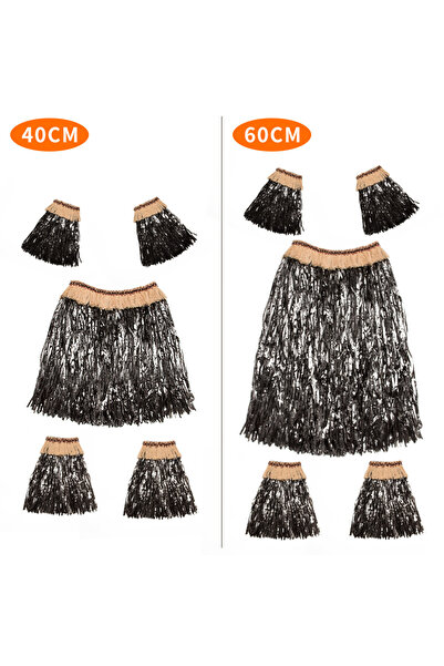 Choice1 60CM Black 60cm/5PCS Height Plastic Fibers Women Grass Skirts Hula Sk...
