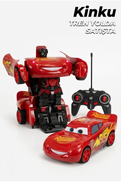 KİNKU Şimşek Mcqueen Uzaktan Kumandalı Robota Dönüşen Şimşek Mcqueen araba