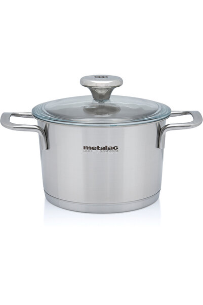 Metalac Oala 1.9l cu capac din sticla Santino inox/16cm/1.9l