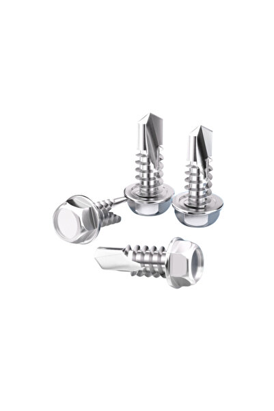 Choice 16mm M4.2 50pcs Hex Head Self Drilling Screws, 410 Stainless Steel Sel...