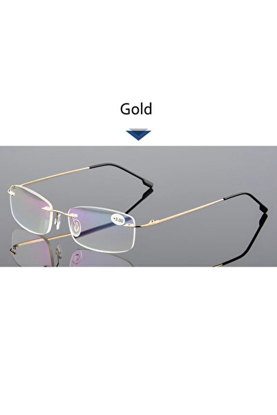Choice8 +250 Gold May Flower Blue Light Blockin Ultralight Memory Titanium Ri...