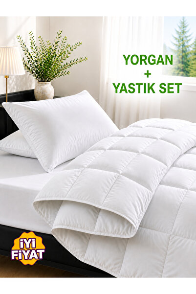 SEVHOME CONCEPT Tek Kişilik Yorgan ve Yastık Seti. İthal Silikon Elyaf Yorgan...