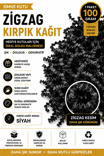SİMGE KUTU Kırpık Kağıt Zigzag 100 gr. Hediyelik Kutu İçi Süsleme Dolgu - 14 ...