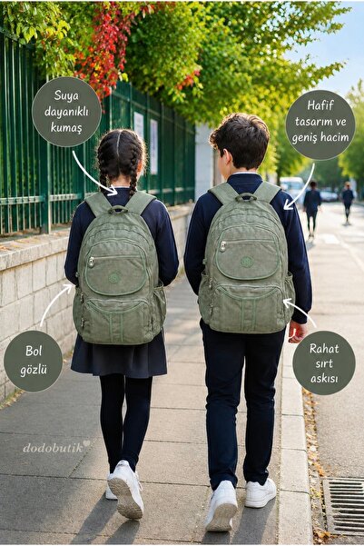 DodoButik Green Backpack with Water Resistant Pocket