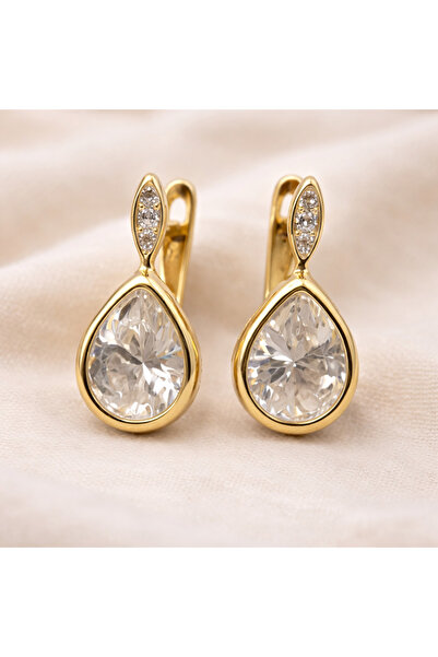 XUPING JEWELRY Cercei placați cu aur de 18K și cristal de zirconiu