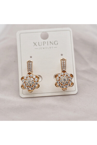 XUPING JEWELRY Cercei placați cu aur și pietre de zirconiu