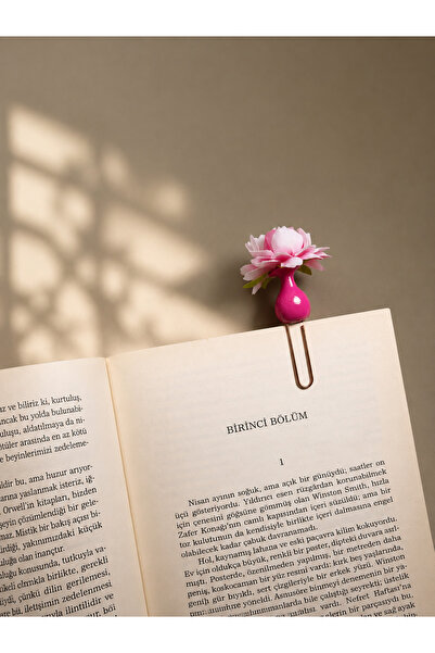 Güsvent Design Co El Yapımı Çiçekli Vazo Kitap Ayracı
