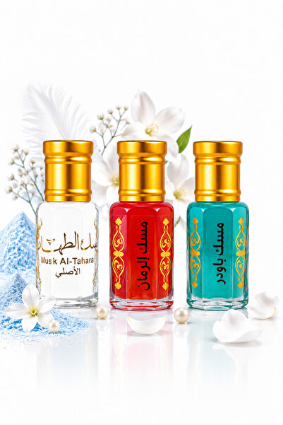 MUSK AL TAHARA 3 adet farklı misk türü Beyaz + powder + NAR msik kokuları. Al...