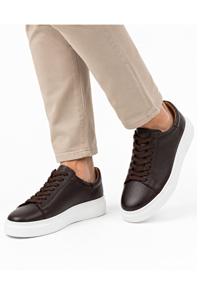 FOOTCAP Erkek Kahverengi Hakiki Deri Spor Casual Günlük Ayakkabı – Rahat ve Ş...