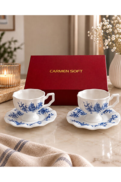 Yumuk Shop Victoria 2-Person Vintage Special Boxed Coffee Cup Set 90 ml