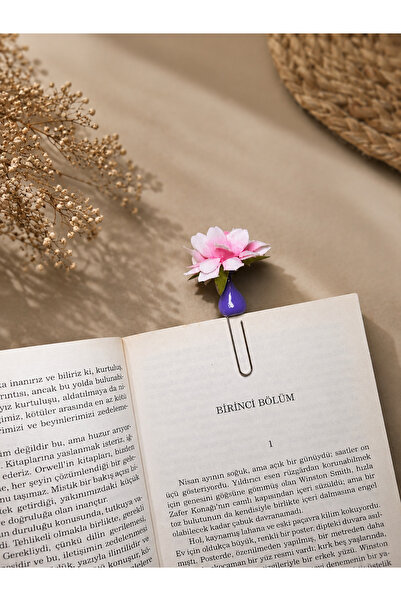 Güsvent Design Co El Yapımı Çiçekli Vazo Kitap Ayracı