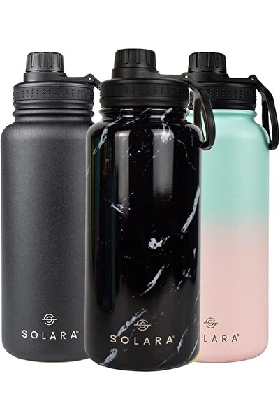 SOLARA Solarra 1L Water Bottle with Straw, 32oz Stainless Steel Water Bottle ...