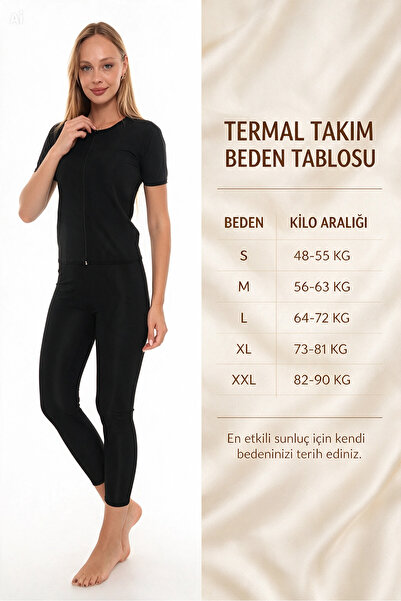 Yüksek Bel Toparlayıcı Fermuarlı Kısa Kol Termal Üst ve Tayt Kombin Seti