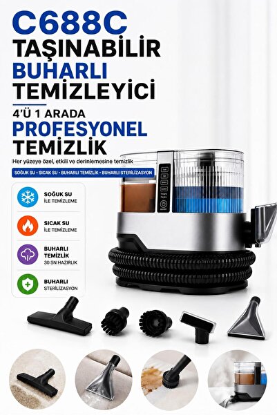 ATLT ATLANTİS C688C TAŞINABİLİR BUHARLI TEMİZLEYİCİ 4 Ü 1 ARADA PROFESYONEL T...