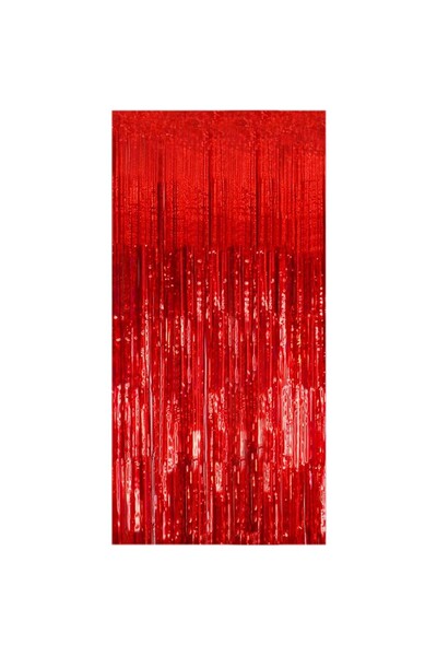 genaja Perdea Franjuri Roșu Metalizat 100x200 cm, Perdea Decorativă pentru Pe...