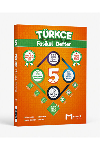 Mozaik Yayınları Mozaik 5. Sınıf Türkçe Konu Anlatımlı Fasikül Defter