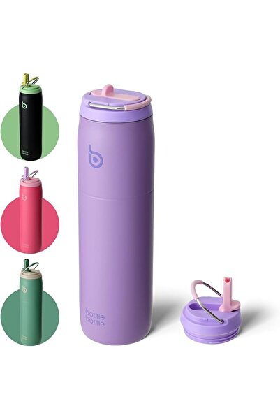 BottleWorld Stainless Steel Water Bottle with Lid, Straw, and Handle, Vacuum ...