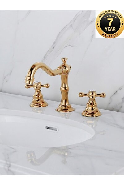 OEM Bathroom Sink Faucet Built-In Gold Dore Gold Color Rustic Set of 3 New Im...