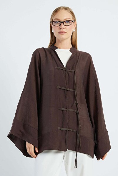 Fulla Moda Wide Sleeve Oversize Transparent Kimono