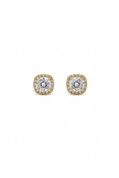 Xuping collection Gold Tek Taş Kare Küpe JP00163
