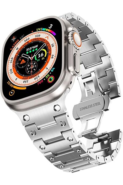 GENERAL Stainless Steel Bracelet with Folding Buckle for Apple Watch Ultra 49...
