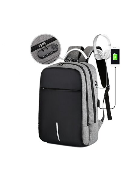 OEM Rucsac antifurt smart casual, compact, rezistent la apă, cu port USB – Id...