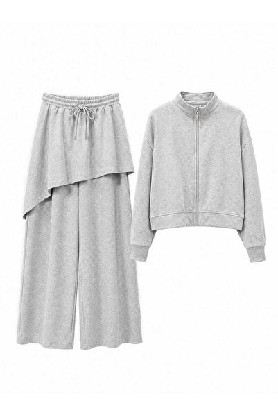 HANIQA Costum modern cu detalii cu fermoar