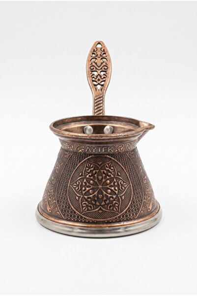 Mijja 200 ml 3-4 Person Engraved Chubby Cast Steel Coffee Pot Induction Cooke...