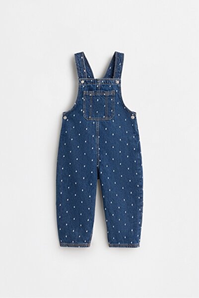 LEFTIES Nakışlı denim salopet