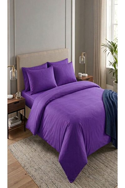 TREVO Plain Color Ranforce Cotton Double Bedding Set