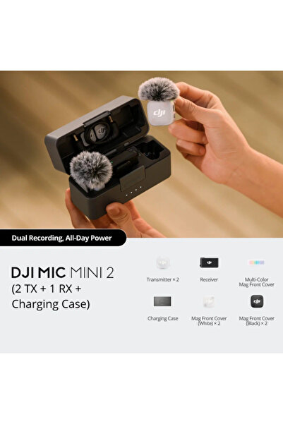 DJI Mic Mini 2 Wireless Microphone (2 Transmitters + 1 Receiver + Charging Case)
