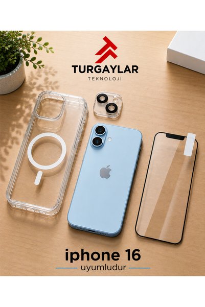 tuji مجموعة حماية ثلاثية متوافقة مع iPhone 16 - غطاء MagSafe شفاف + واقي شاشة...