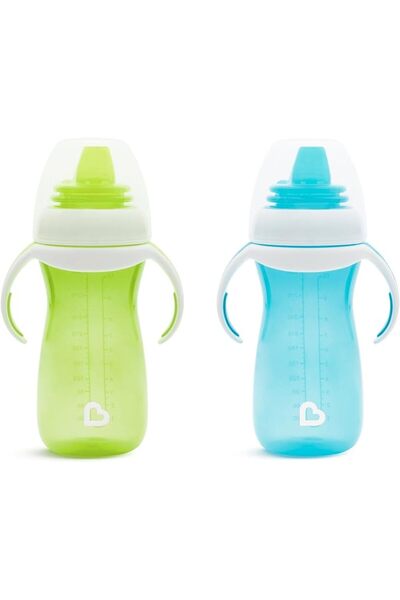 Munchkin Manxkin Soft Spout Baby Cup Set Silicone Plastic Baby Feeding Bottle...