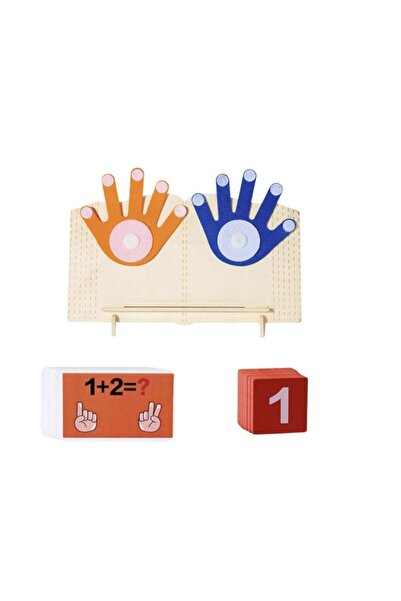 Generic Brand Joc educativ Montessori pentru matematica, cu maini interactive, numere si carduri de calcul, adunare si scadere, 3 ani+