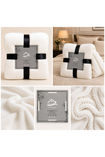 Afkar Albayet Nefir Premium Double-Sided Winter Blanket 220X240 cm |   Velvet...