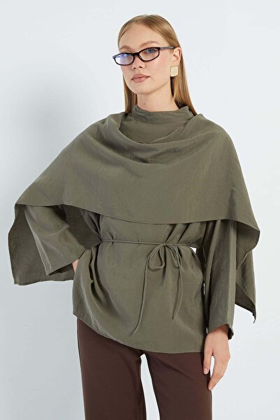 Fulla Moda Fullamodest Shawl Detailed Waist-Tie Tunic