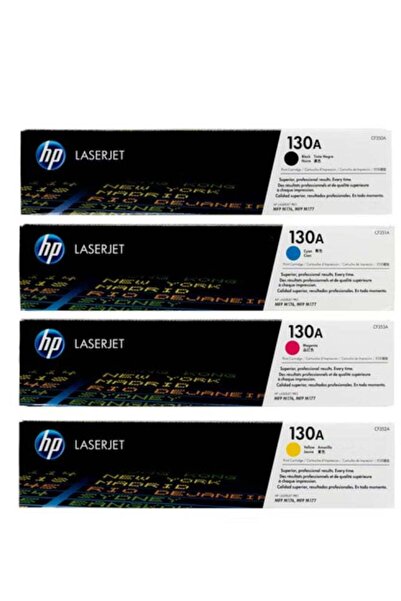 HP 130A Toner Cartridge Set 4 Pack | Black Cyan Yellow Magenta Laser Toner Ca...