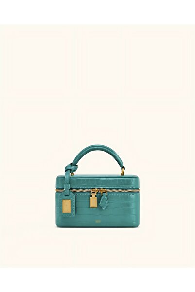 Generic Brand Woven Texture Box Shape Top Handle Bag -Snake Style