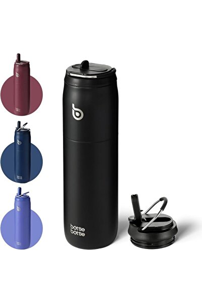 BottleWorld Stainless Steel Water Bottle with Lid, Straw, and Handle, Vacuum ...