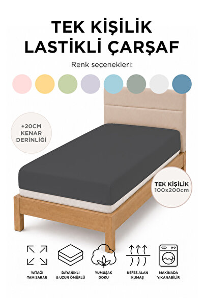 100x200 PAMUKLU LASTİKLİ ÇARŞAF - TEK KİŞİLİK - RANFORCE