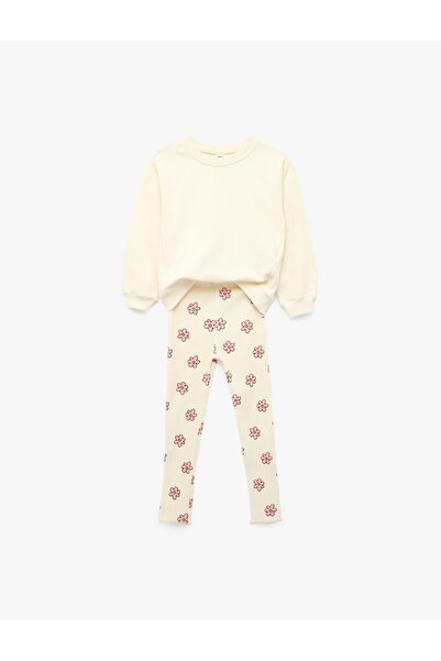 Koton Baby Girl Sweat Set 7Wmg10001Ak Beige